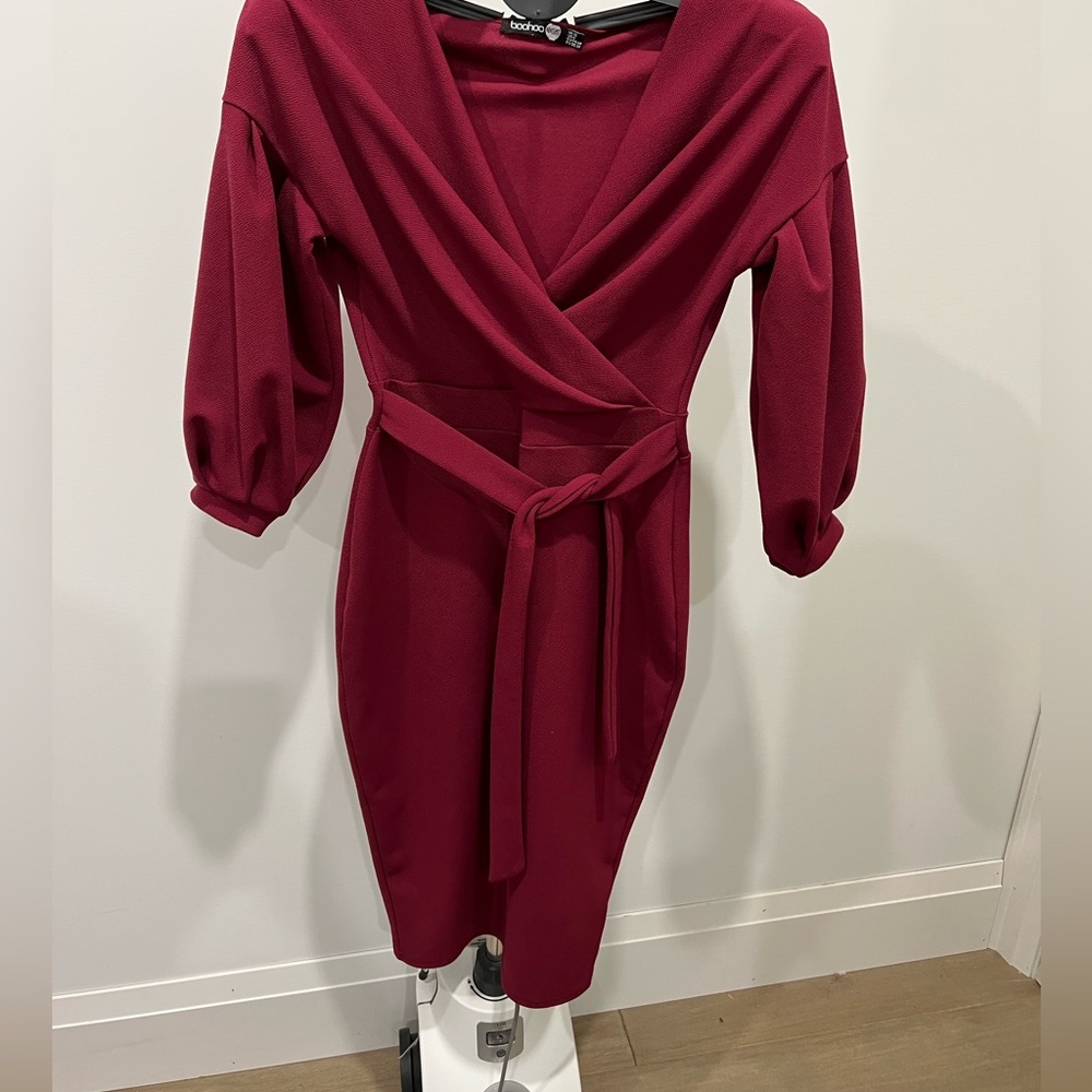 Boohoo off the shoulder dress